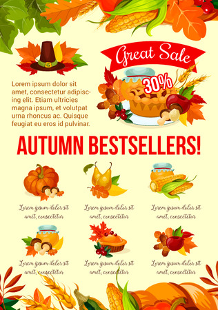 Autumn sale banner of Thanksgiving discount offerのイラスト素材