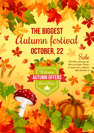 Autumn sale banner design of fall harvest holidayのイラスト素材