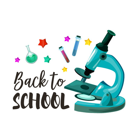 Back to School vector chemistry lesson posterのイラスト素材
