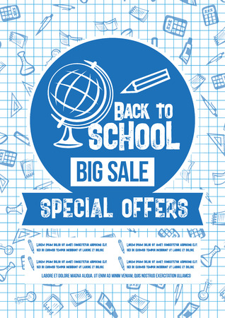 Back to School vector sale special offer posterのイラスト素材