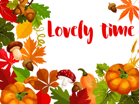 Autumn nature poster for Thanksgiving Day designのイラスト素材