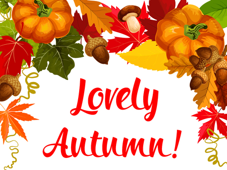 Autumn season poster, Thanksgiving holiday designのイラスト素材
