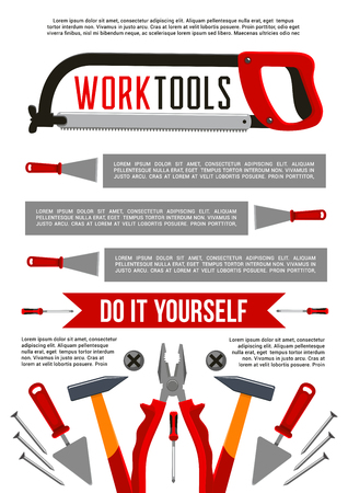 Vector poster of work tools or construction repairのイラスト素材