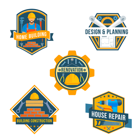 Work tools vector icons for house repair designのイラスト素材