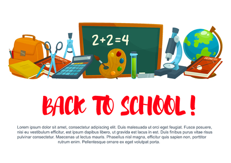 Back to school vector poster templateのイラスト素材