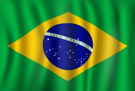 Vector flag of Brazil. Brazilian national symbolのイラスト素材
