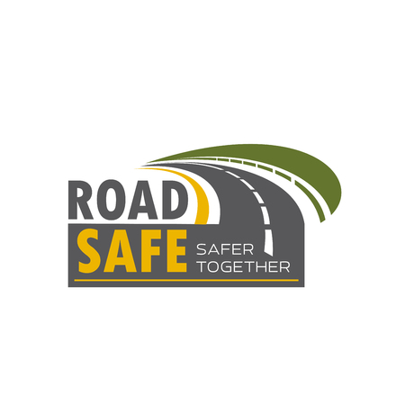 Road safety icon design with highway turnのイラスト素材