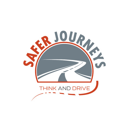 Winding road or highway isolated icon designのイラスト素材