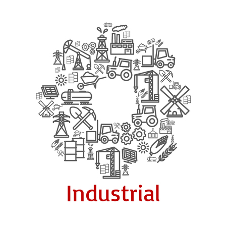 Industrial agriculture iconsのイラスト素材