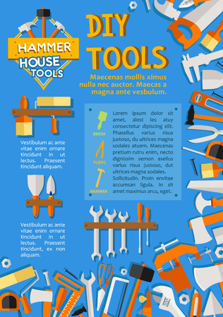 Vector DIY work tools poster for home repairのイラスト素材