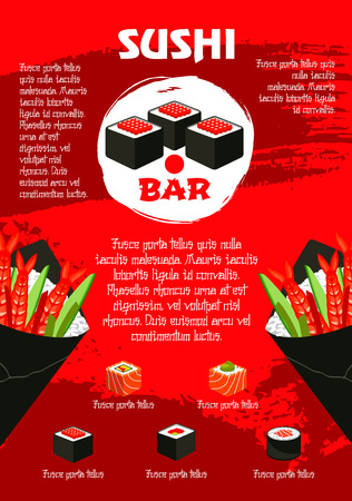 Vector poster for Japanese sushi restaurantのイラスト素材