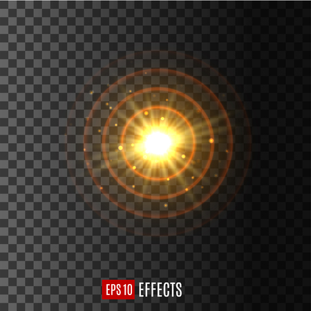 Light circular shine lens flare effect vector iconのイラスト素材