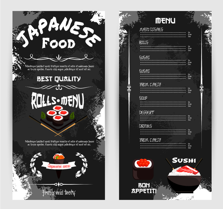 Vector menu for Japanese sushi restaurantのイラスト素材