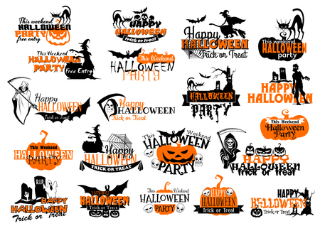Icons for Happy Halloween holiday partyのイラスト素材