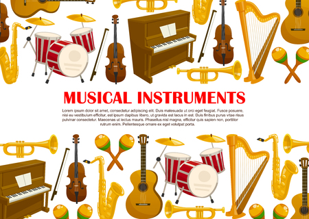 Music poster of musical instrumentsのイラスト素材