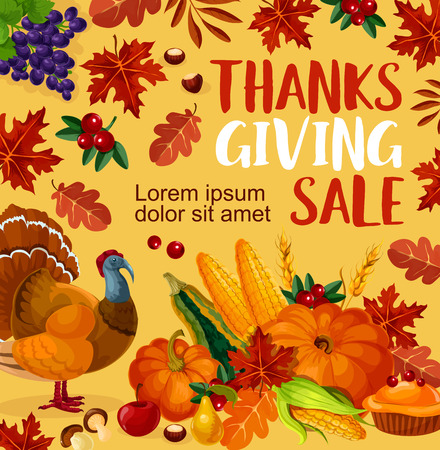 Thanksgiving day vector sale posterのイラスト素材