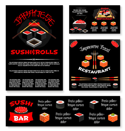 Vector templates for Japanese sushi restaurant.のイラスト素材