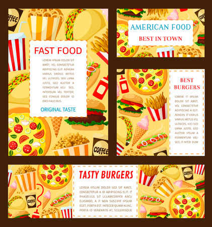 Vector fast food restaurant posters templatesのイラスト素材