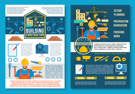 Vector poster for home building constructionのイラスト素材