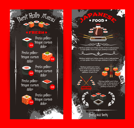 Vector menu for Japanese sushi restaurantのイラスト素材
