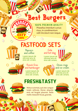 Vector fast food restaurant menu posterのイラスト素材