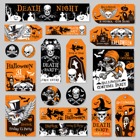 Halloween tag and label fot holiday party designのイラスト素材