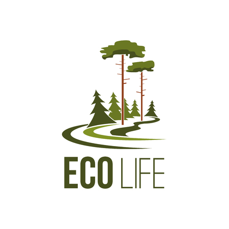 Forest tree eco life green environment vector iconのイラスト素材