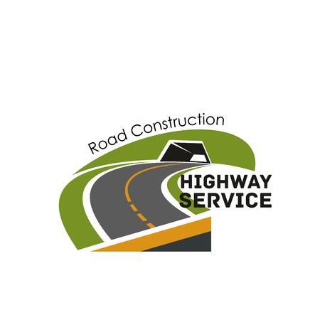Road highway construction service vector iconのイラスト素材