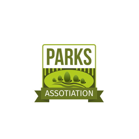 Green garden park trees eco vector iconのイラスト素材