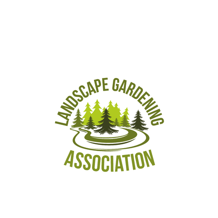 Green tree landscape gardening vector iconのイラスト素材