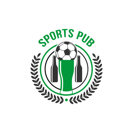 Sport pub soccer pub, football ball vector iconのイラスト素材