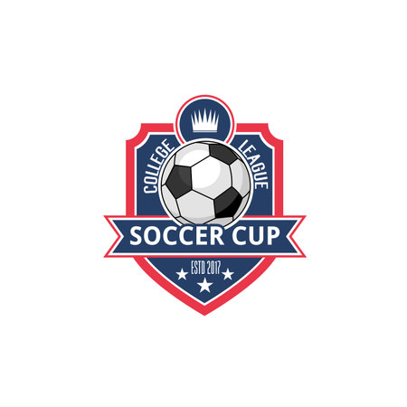 Soccer college football cup ball badge vector iconのイラスト素材