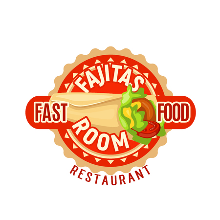 Fajitas Mexican fast food restaurant vector iconのイラスト素材