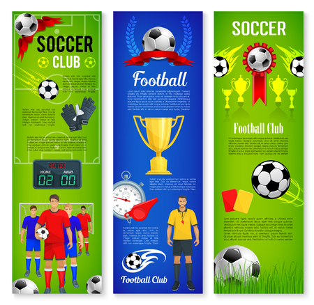 Soccer or football sport game banner template setのイラスト素材