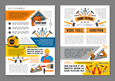 Home repair work tool banner template setのイラスト素材