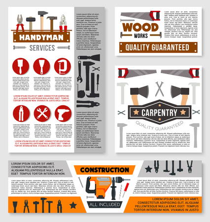 Construction business banner with work toolのイラスト素材