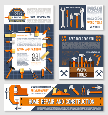 Home repair, construction tool poster template setのイラスト素材