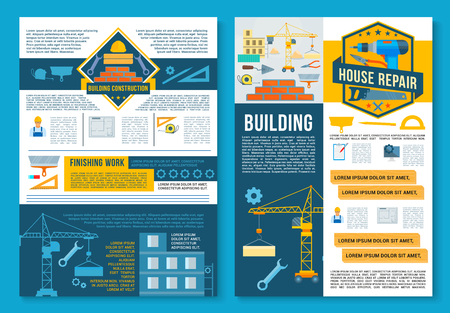 Building construction, home repair poster designのイラスト素材