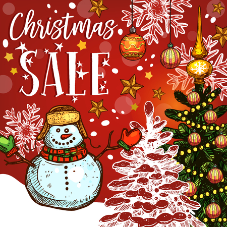 Christmas sale banner of winter holidays discountのイラスト素材