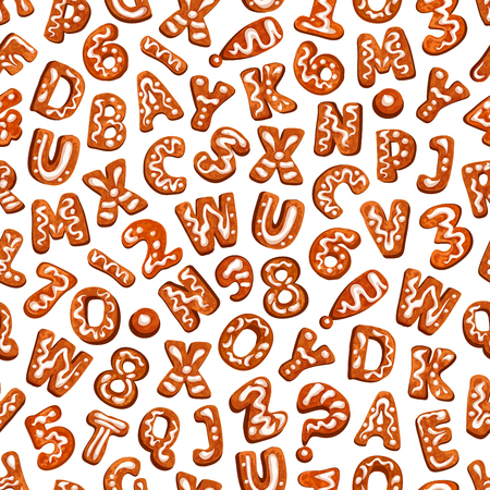 Christmas holiday ginger cookie seamless patternのイラスト素材