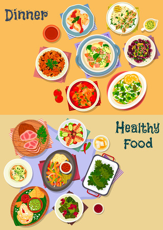 Tasty lunch icons.のイラスト素材