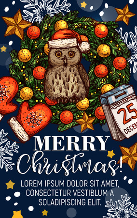 Christmas greeting card design template.のイラスト素材
