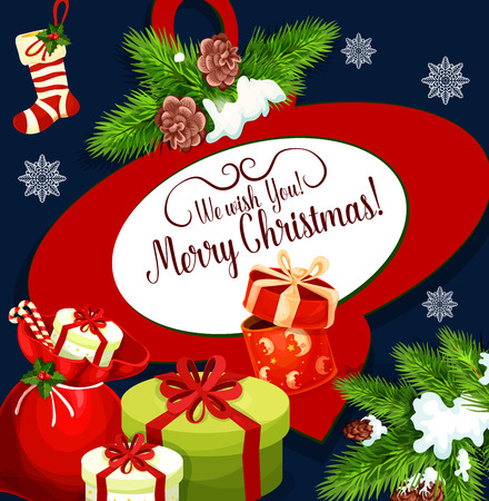 Christmas holiday wish greeting cardのイラスト素材