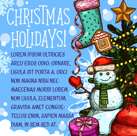 Christmas holiday greeting cardのイラスト素材