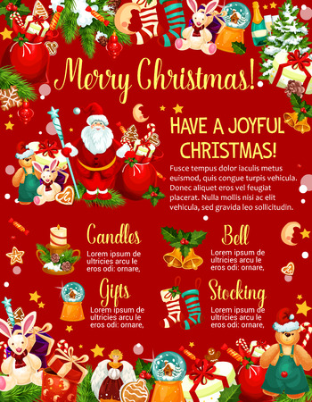 Merry Christmas greeting card.のイラスト素材