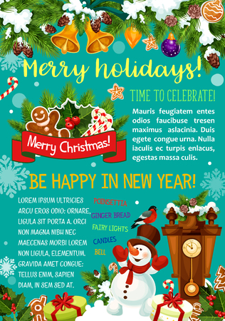 Merry Christmas greeting card.のイラスト素材