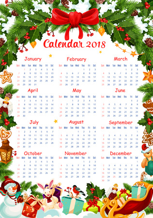 2018 calendar icon.のイラスト素材