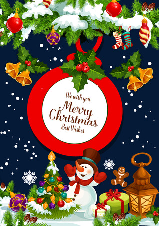 Merry Christmas greeting card.のイラスト素材