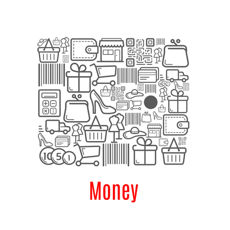 Money purse of shopping retail iconsのイラスト素材