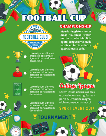 Soccer college team football cup vector posterのイラスト素材